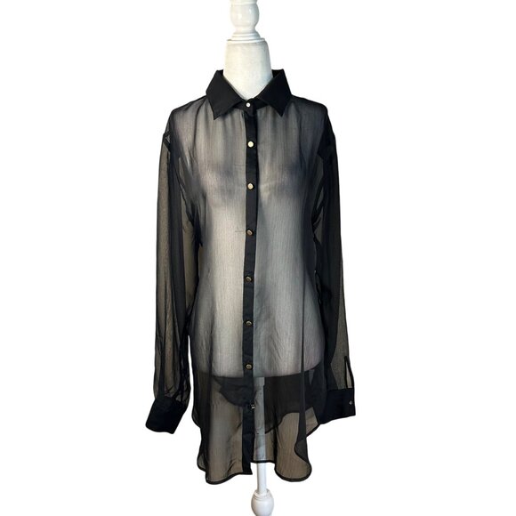 Shani Shemer Jonas Shirt in Black One Size New Womens Blouse Top Coverup - Picture 6 of 16